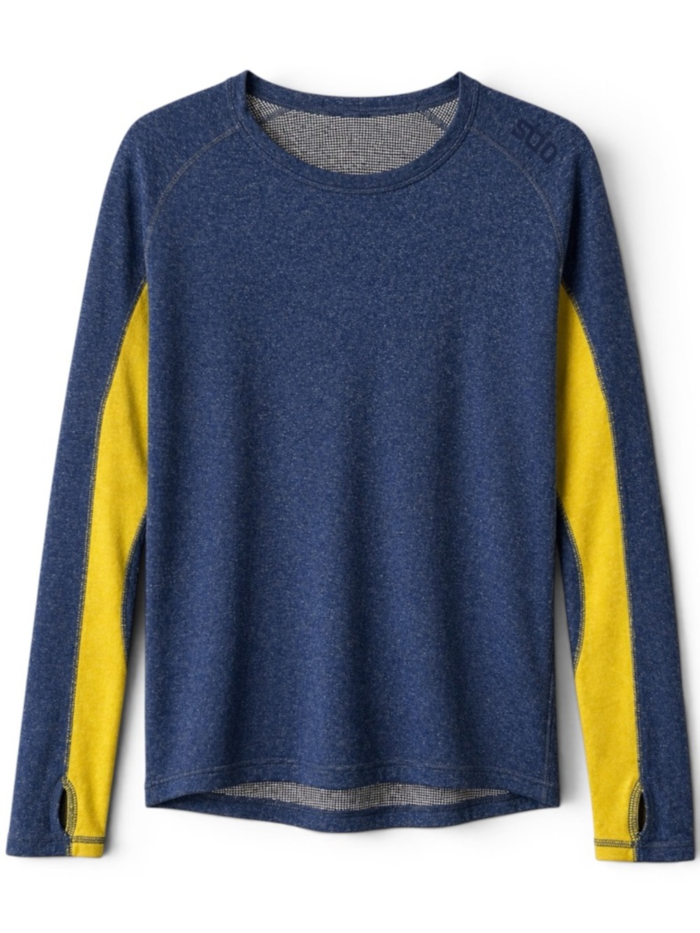 Stio Men’s Performance Base Layer Long Sleeve Shirt Blue Yellow Medium